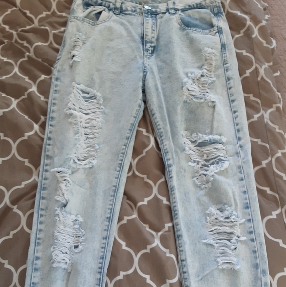 Womens Chiqle Denim Architect distressed jeans size M - Picture 2 of 6